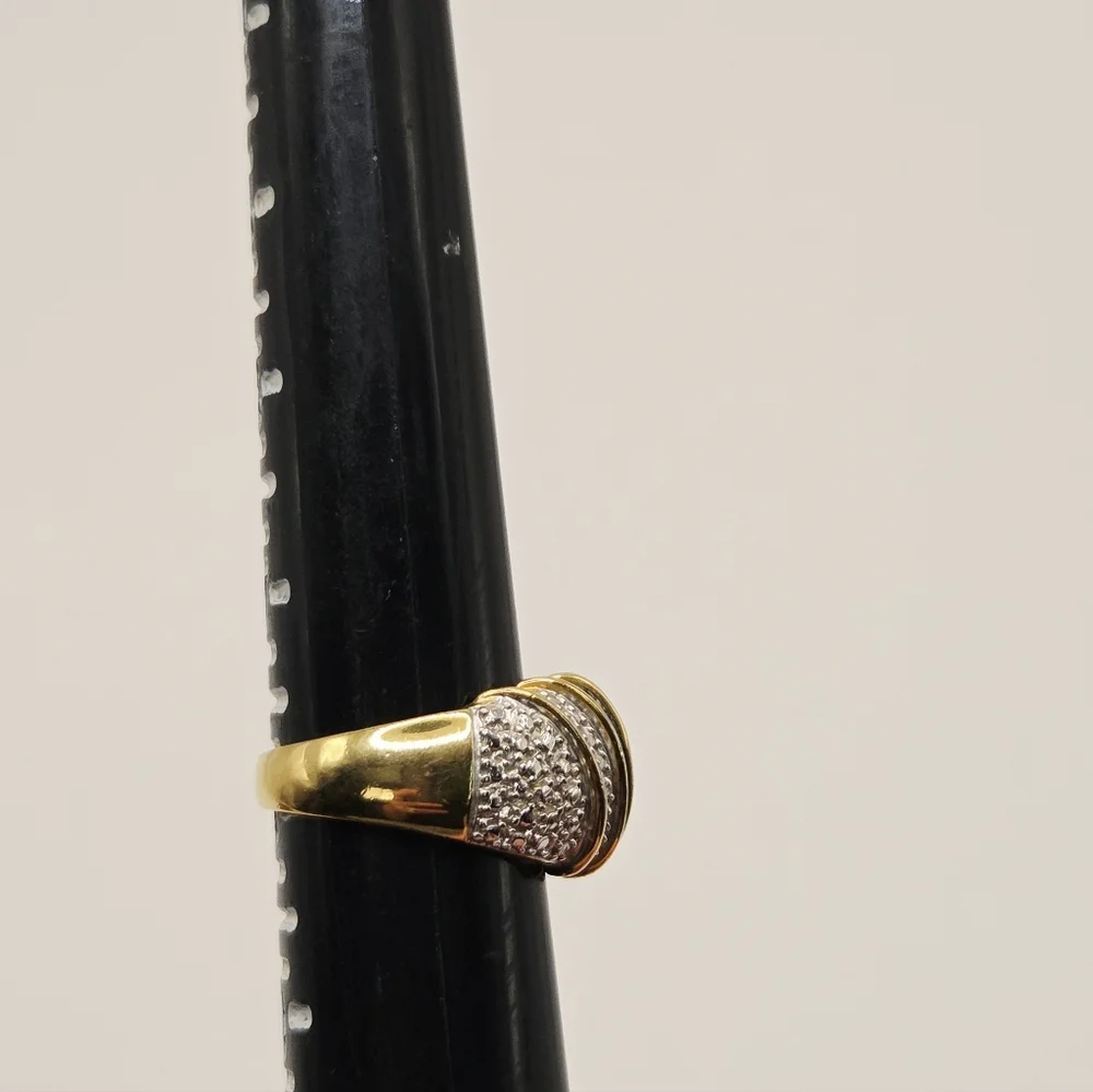 PalmBeach Yellow Gold-plated Sterling Silver  Accent Dome Ring Size 8 - Picture 6 of 8